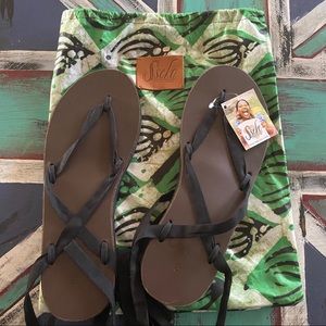 NWT Sseko Ribbon Sandals Brown Base 8